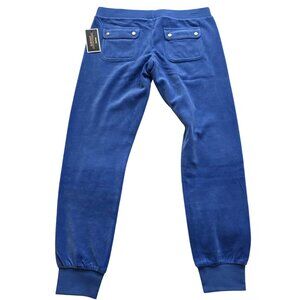 Juicy Couture women blue sweatpants Track Slim Pant Small Velour‎ back Pockets